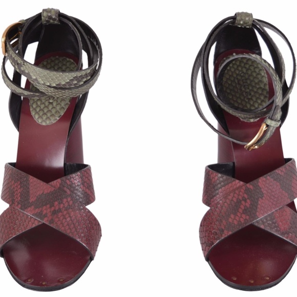 NIB GUCCI GENUINE PYTHON LEATHER SANDALS SHOES - Picture 3 of 7